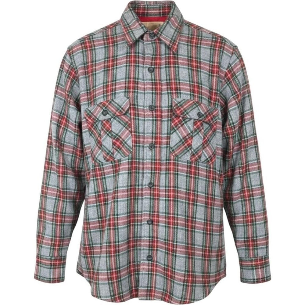 Vintage Trucker Jacket 70s Mens Med Tall Plaid Gray Red Sears Barn Chore Coat